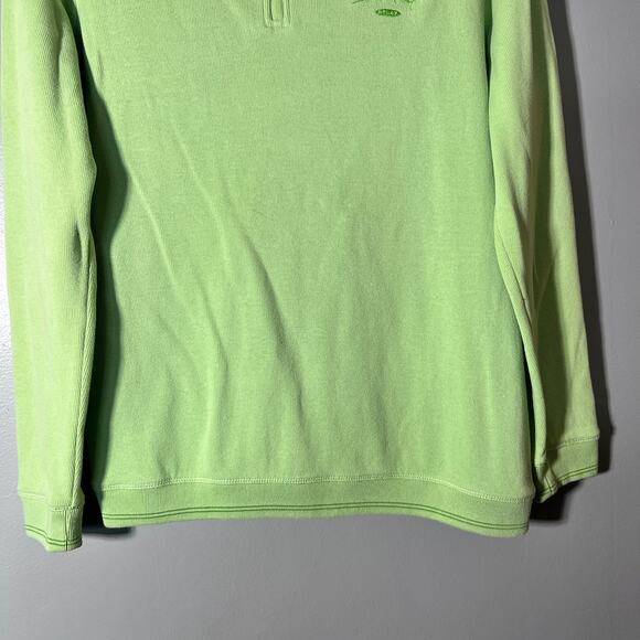 Tommy Bahama Half Zip Small Pullover Sweater Green 100% Cotton Men’s Golf Shirt - Picture 9 of 11